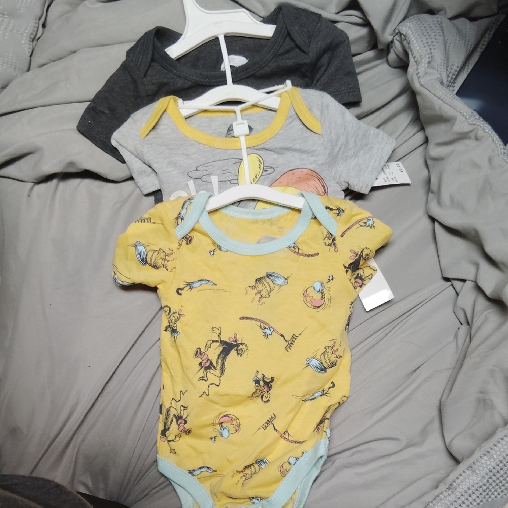Yellow and Gray Kids One Piece Set